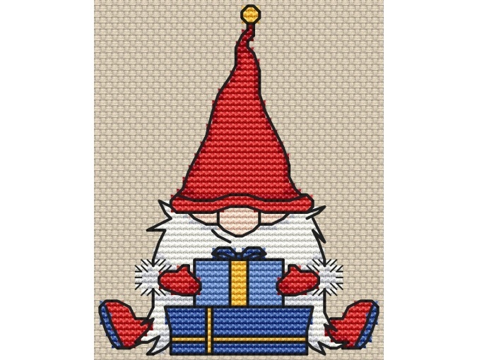 Gnome with Presents Cross Stitch Pattern фото 4