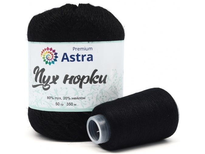 Astra Premium Mink Yarn, 80% mink fluff, 20% nylon, 1 Skein Value Pack, 50g фото 5