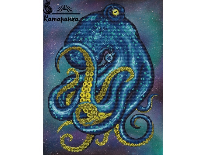 Blue Octopus Cross Stitch Pattern фото 2