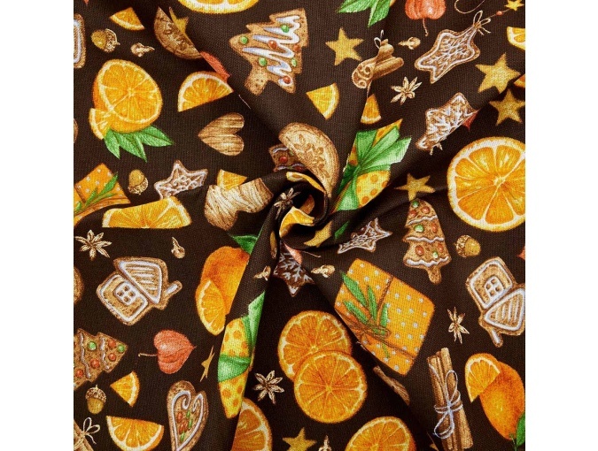 Citrus Brown Patchwork Fabric фото 2