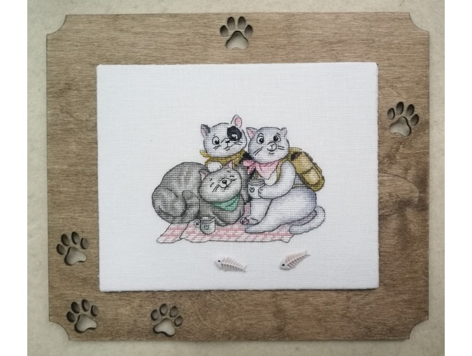 Three Cats on a Blanket Cross Stitch Pattern фото 2