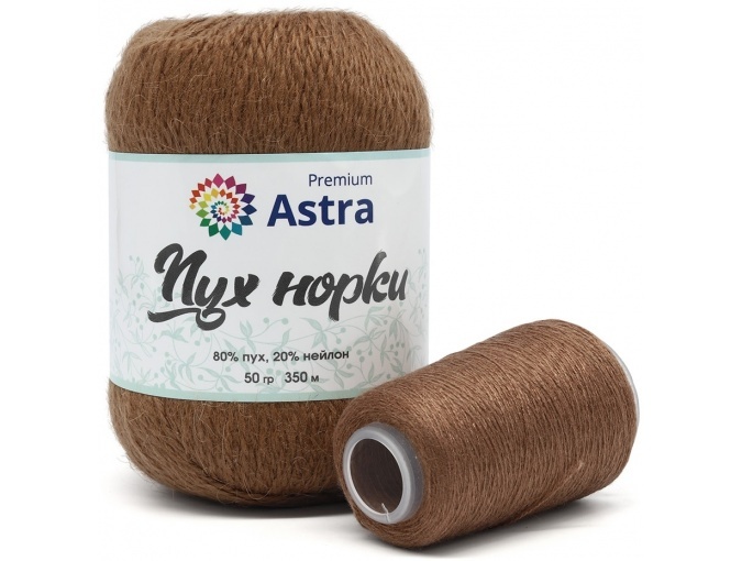 Astra Premium Mink Yarn, 80% mink fluff, 20% nylon, 1 Skein Value Pack, 50g фото 15