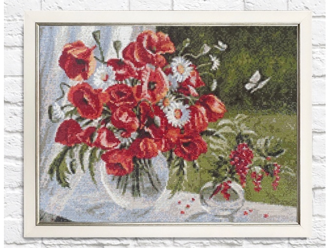 Poppies on the Window Diamond Painting Kit фото 3