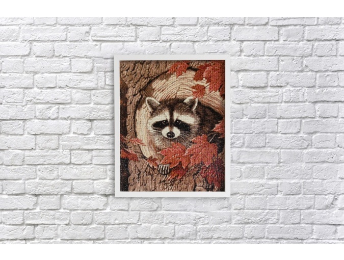 Raccoon on a Maple Diamond Painting Kit фото 3