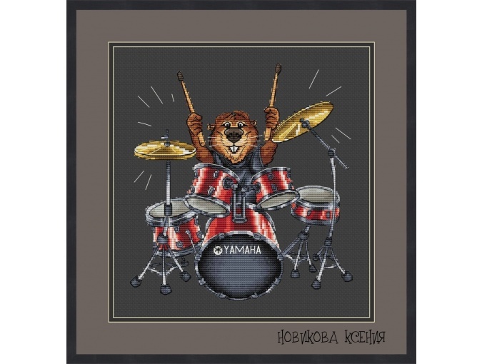 Beaver-Drummer Cross Stitch Pattern фото 1