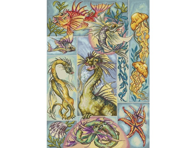Magic Sea Creatures Cross Stitch Pattern фото 1