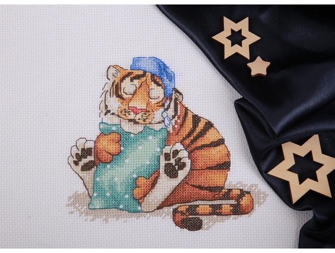 Sleepy Tiger Cross Stitch Kit фото 4