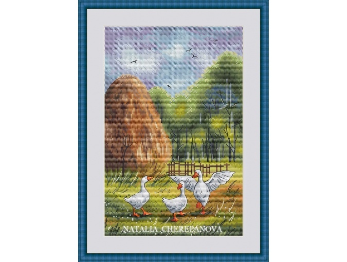 Funny Geese Cross Stitch Pattern фото 1