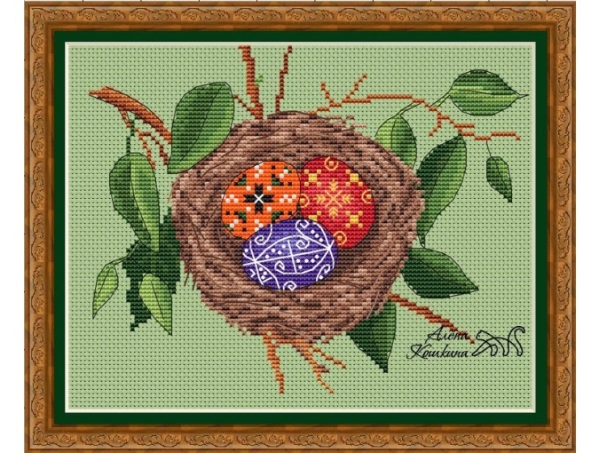 Easter Nest Cross Stitch Pattern фото 1