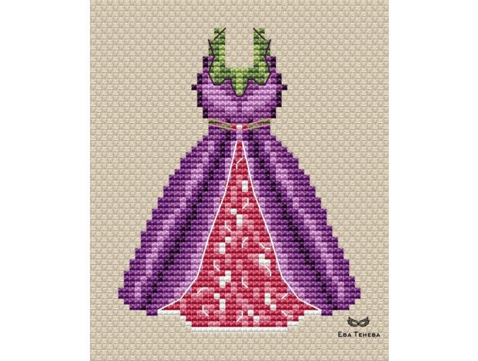 Fig Dress Cross Stitch Pattern фото 1