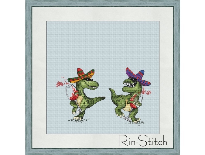 Winesaurs Cross Stitch Pattern фото 1
