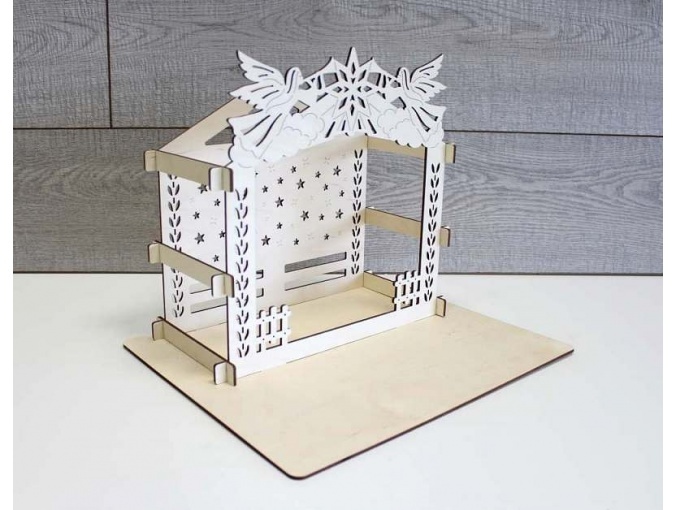 Christmas Nativity Scene Wooden Stand фото 1