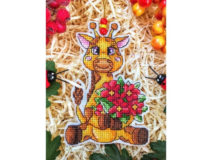 Giraffe with a Bouquet Cross Stitch Pattern фото 2