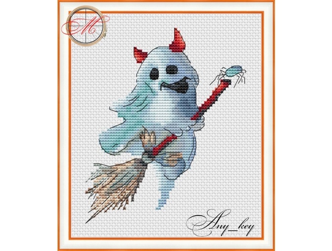 Witchy Ghost Cross Stitch Pattern фото 1