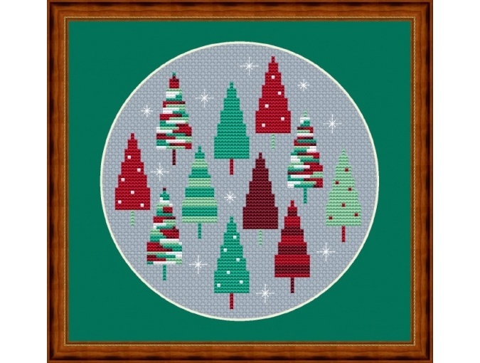 Winter Trees Cross Stitch Pattern фото 1