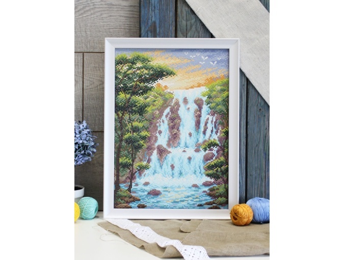 Steep Waterfall Diamond Painting Kit фото 2