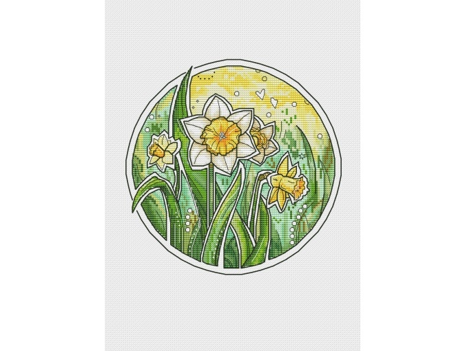 Daffodils Cross Stitch Chart фото 1