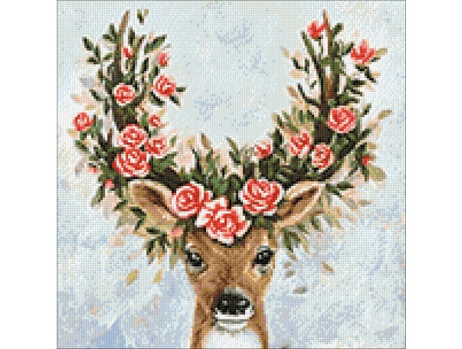 Deer in Flowers Diamond Painting Kit фото 2