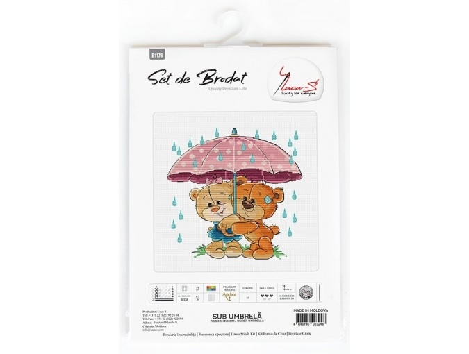 Teddy-Bears Under Umbrella Cross Stitch Kit фото 2