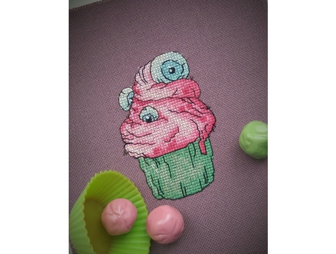 Cupcake with Eyes Cross Stitch Pattern фото 9
