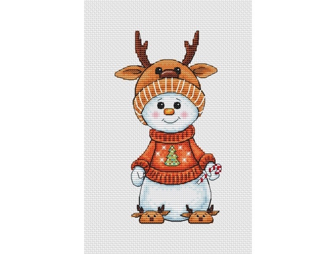 Snowman Deer Cross Stitch Pattern фото 2
