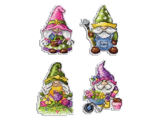 Garden Gnomes  Magnets Cross Stitch Kit фото 1