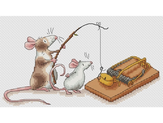 The Most Delicious Cheese is in a Mousetrap! Cross Stitch Pattern фото 1