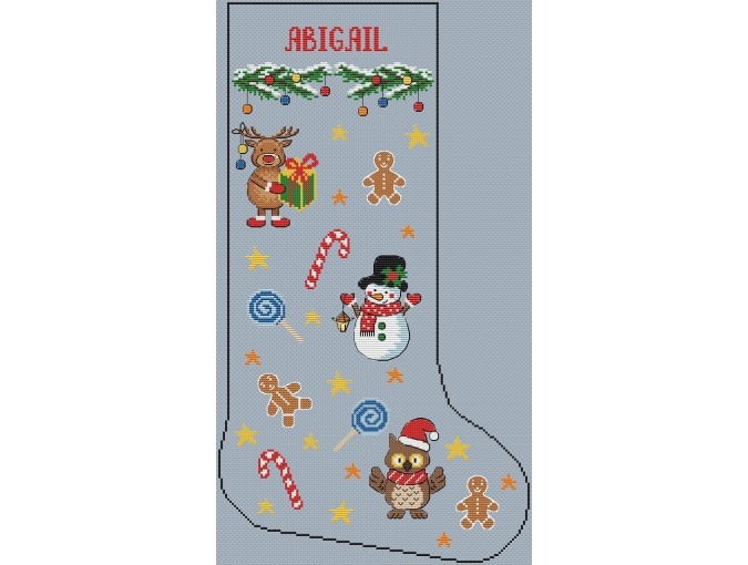 Christmas Stocking. Forest Cross Stitch Pattern фото 2