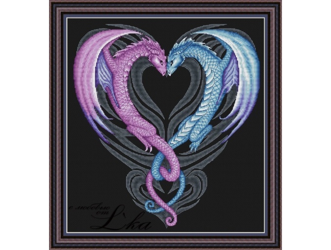 Dragon Heart Cross Stitch Pattern фото 1