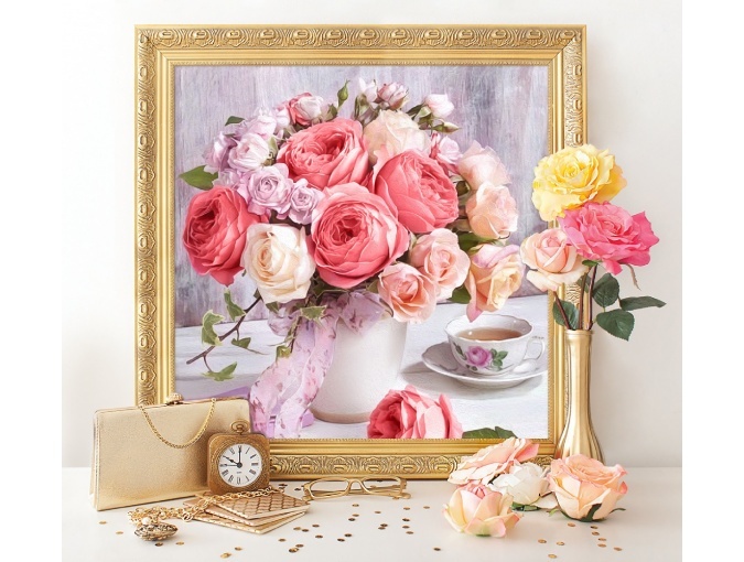 Peonies and Roses Diamond Painting Kit фото 1