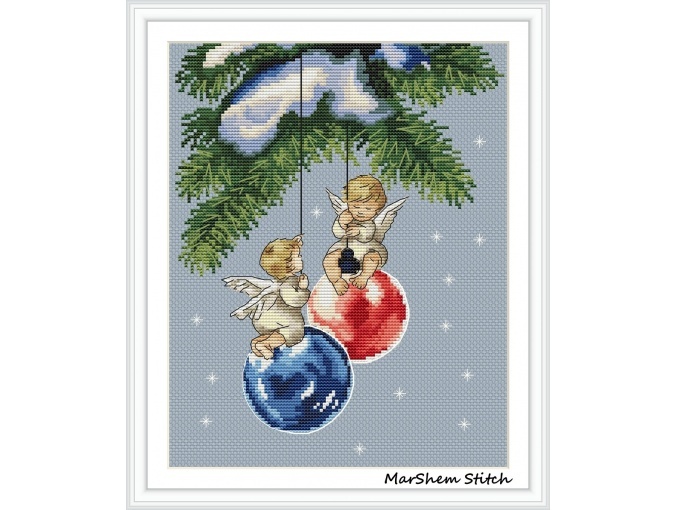 Christmas Tree Angels Cross Stitch Pattern фото 1