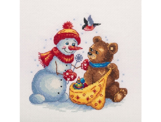 Postcard. Holiday Gifts for Teddy Cross Stitch Kit фото 3
