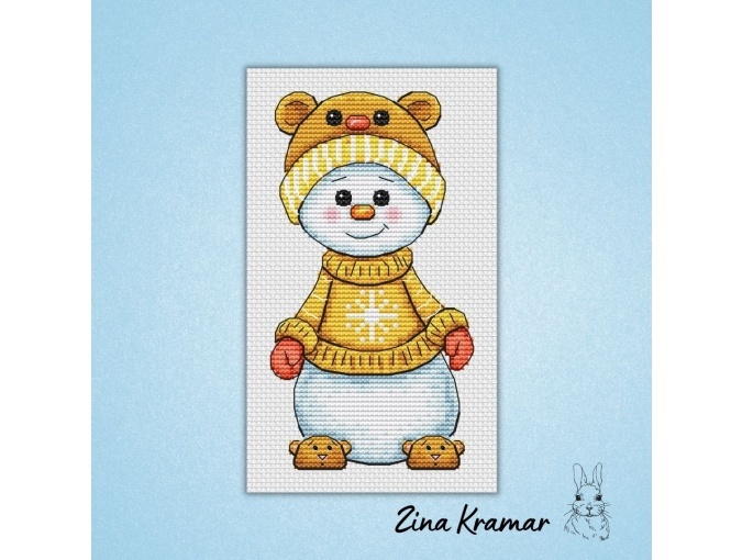 Snowman Bear Cross Stitch Pattern фото 1