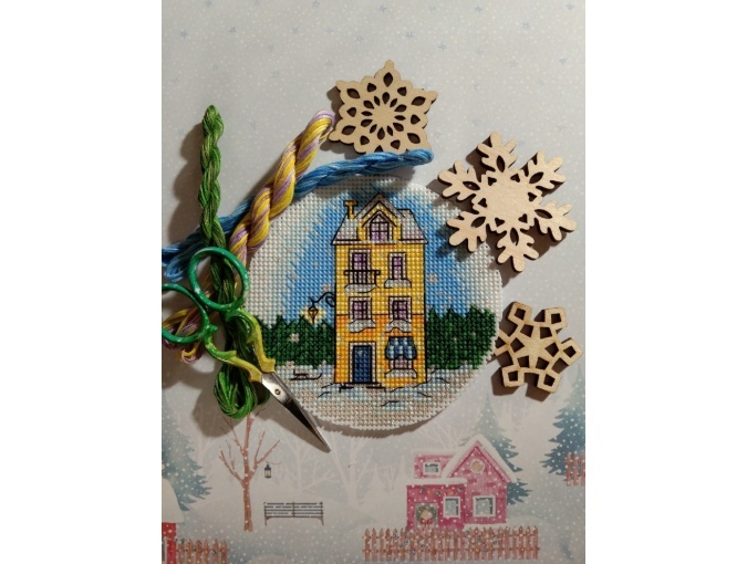 Yellow House Cross Stitch Pattern фото 3