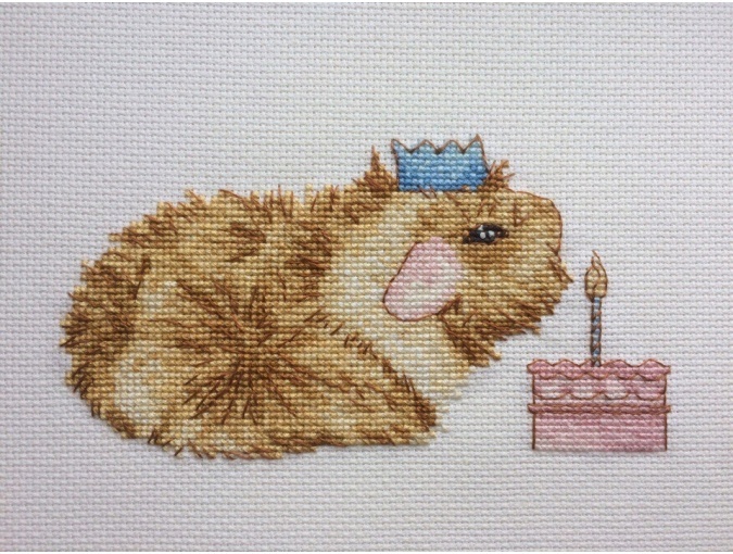 Guinea Pig with Cake Cross Stitch Pattern фото 2