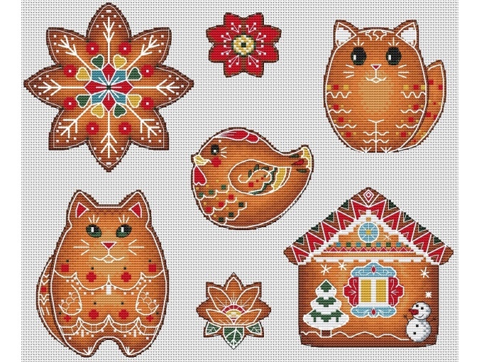 Gingerbreads Cross Stitch Pattern фото 1