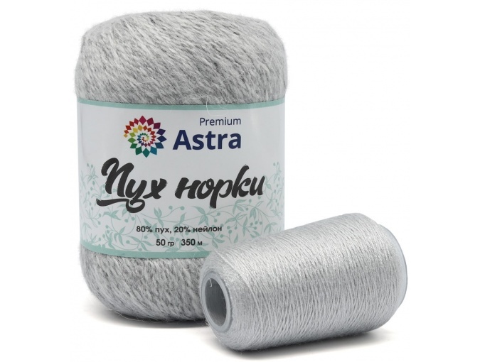 Astra Premium Mink Yarn, 80% mink fluff, 20% nylon, 1 Skein Value Pack, 50g фото 3