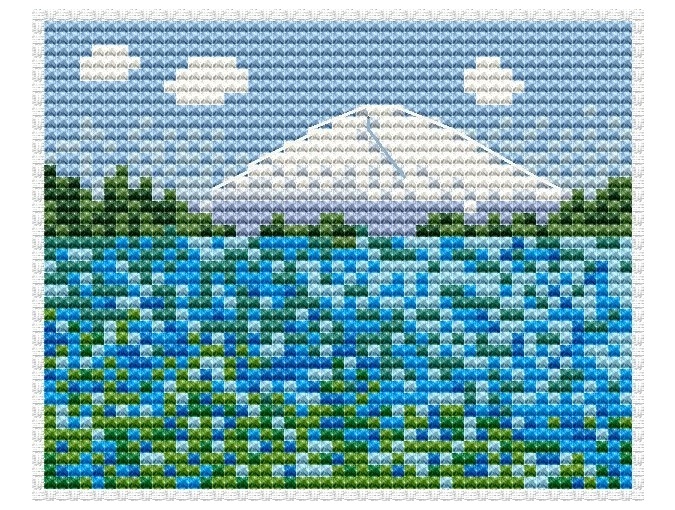 Mountain Meadow Cross Stitch Pattern фото 1