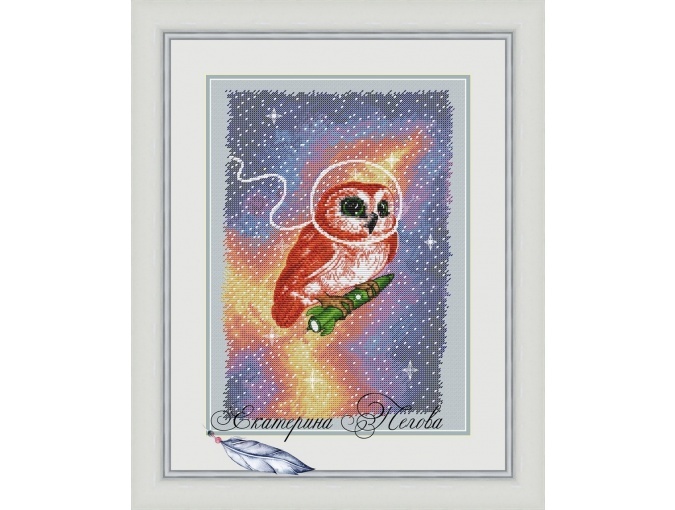 Cosmic Owl Cross Stitch Pattern фото 1