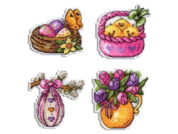 Chickens and Willow Magnets Cross Stitch Kit фото 1