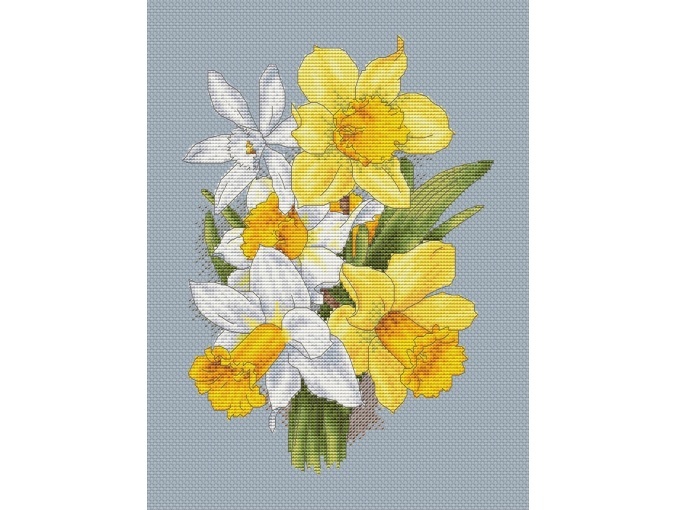 Bright Daffodils Cross Stitch Pattern фото 2