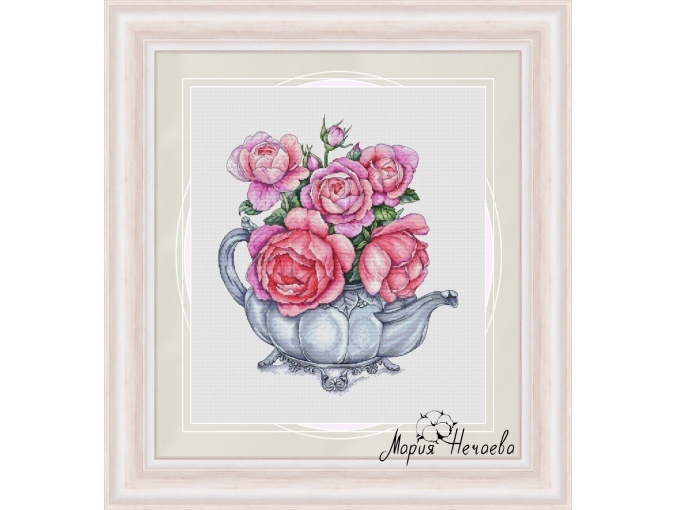 Rose Tea Cross Stitch Pattern фото 1