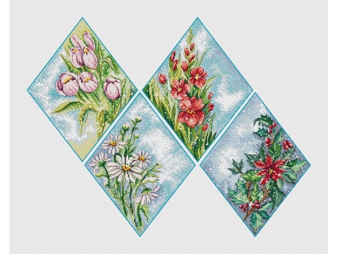 Seasons Set Cross Stitch Pattern фото 1