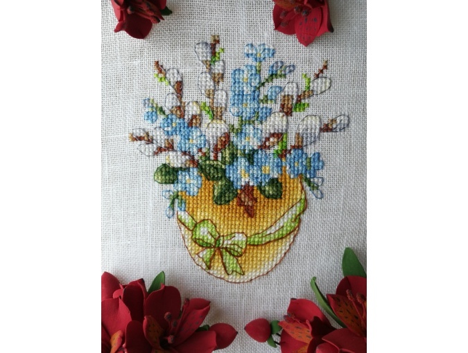 Easter Eggs. Forget-me-not Cross Stitch Pattern фото 2