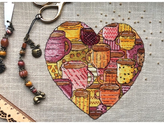 Heart Coffee Cross Stitch Pattern фото 2