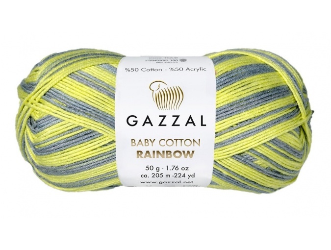 Gazzal Baby Cotton Rainbow, 50% Cotton, 50% Acrylic 10 Skein Value Pack, 500g фото 1