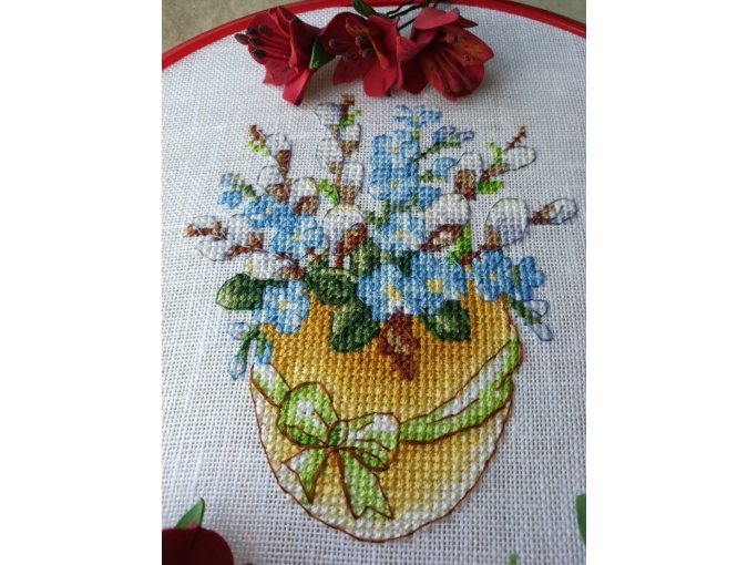 Easter Eggs. Forget-me-not Cross Stitch Pattern фото 6