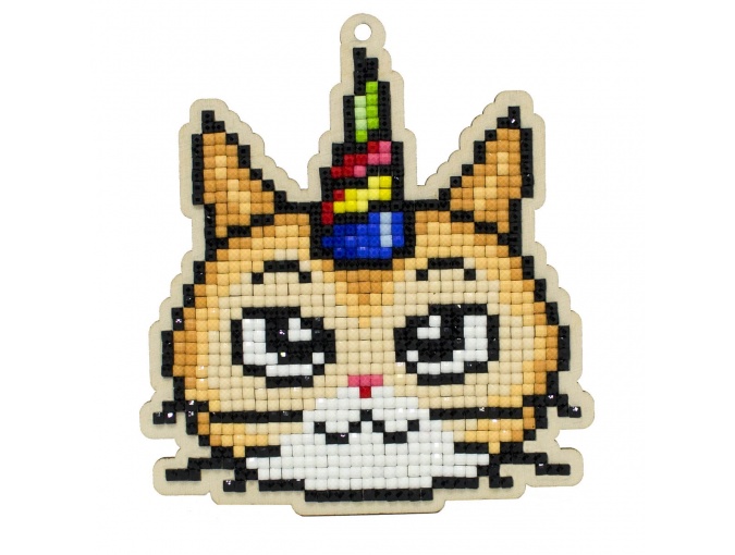 Festive Cat Pendant Diamond Painting Kit фото 1