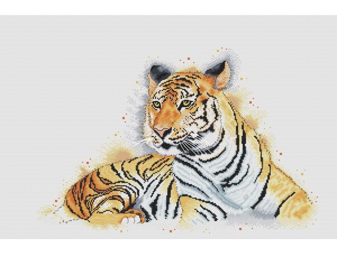 Watercolor Tiger Cross Stitch Pattern фото 1