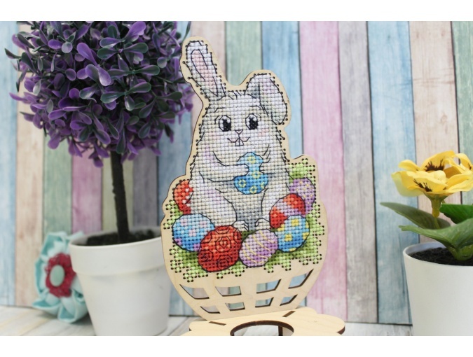 Easter Egg Stand. Bunny Сard Cross Stitch Kit фото 3